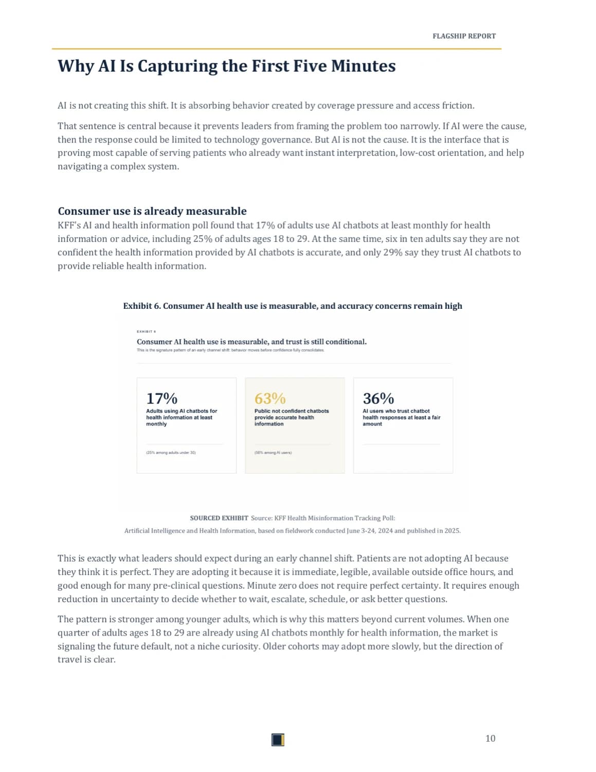 Rendered page from the white paper showing consumer AI health use statistics.